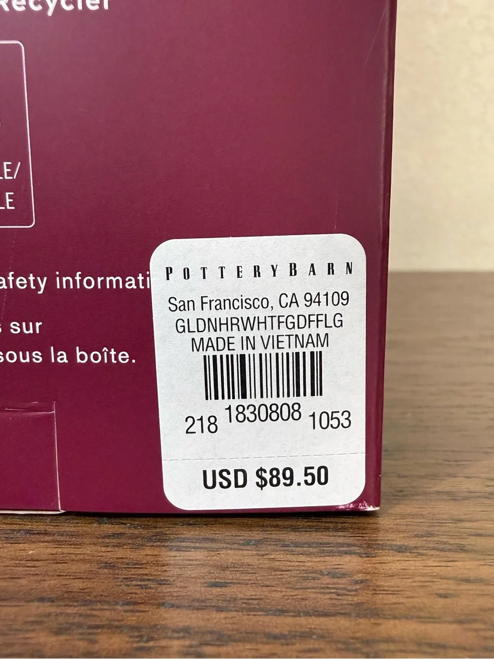 Pottery Barn White Fig & Jasmine Diffuser